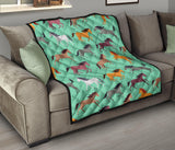 Colorful Horses Pattern Premium Quilt