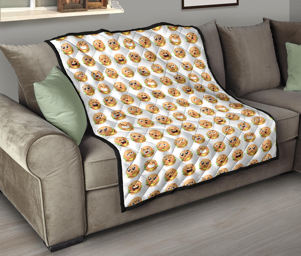Hamburger Pattern Print Design 04 Premium Quilt