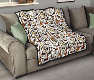 Giraffe Pattern Print Design 05 Premium Quilt