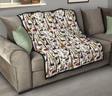 Giraffe Pattern Print Design 05 Premium Quilt