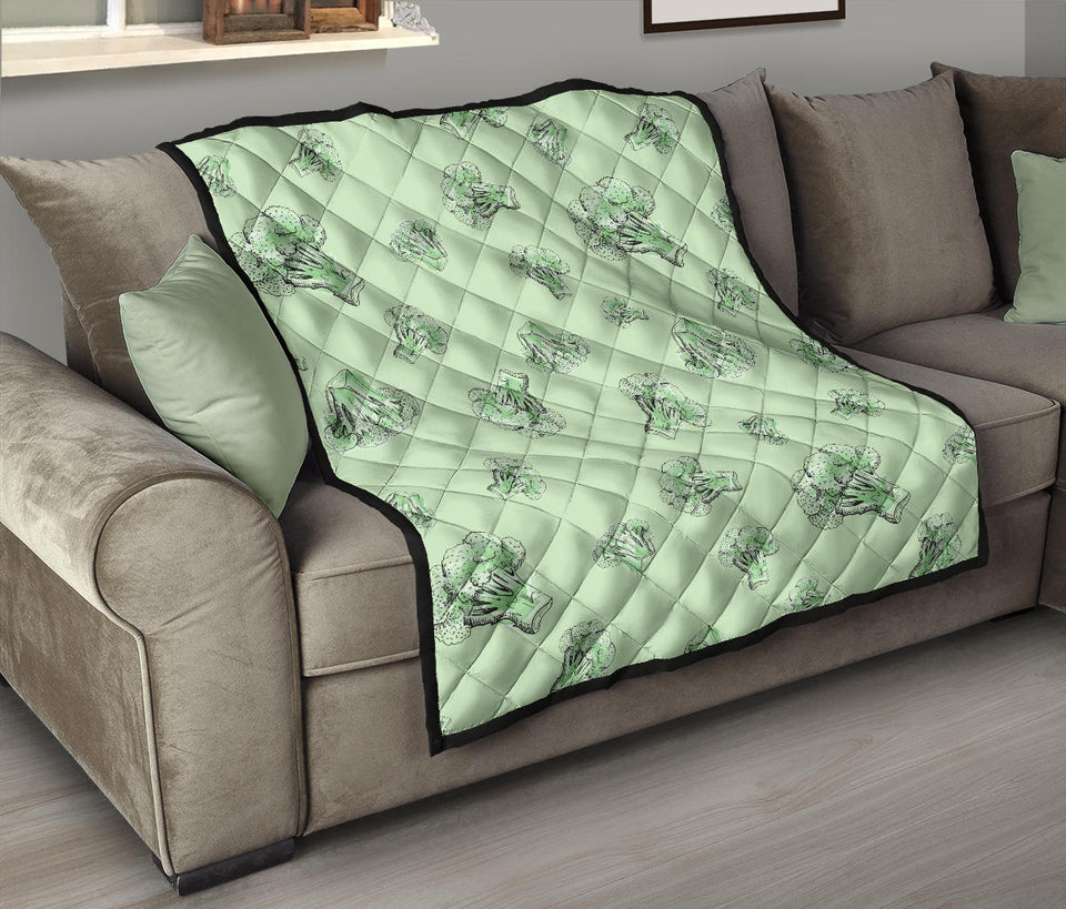 Broccoli Sketch Pattern Premium Quilt