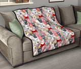 Pig Pattern Print Design 02 Premium Quilt