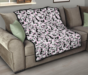 Greyhound Pattern Print Design 02 Premium Quilt