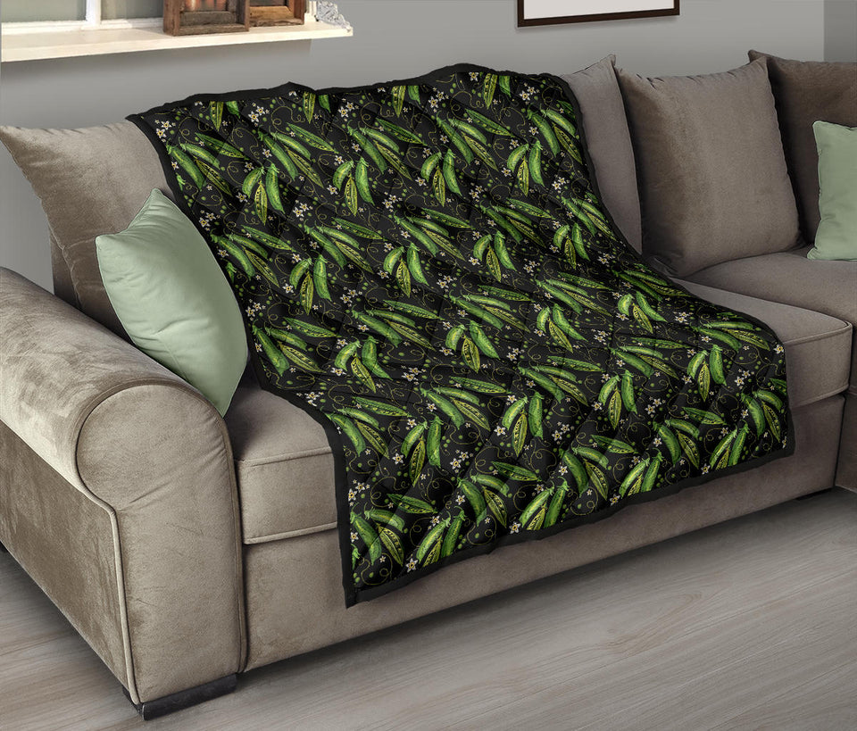 Green Peas Pattern Print Design 02 Premium Quilt