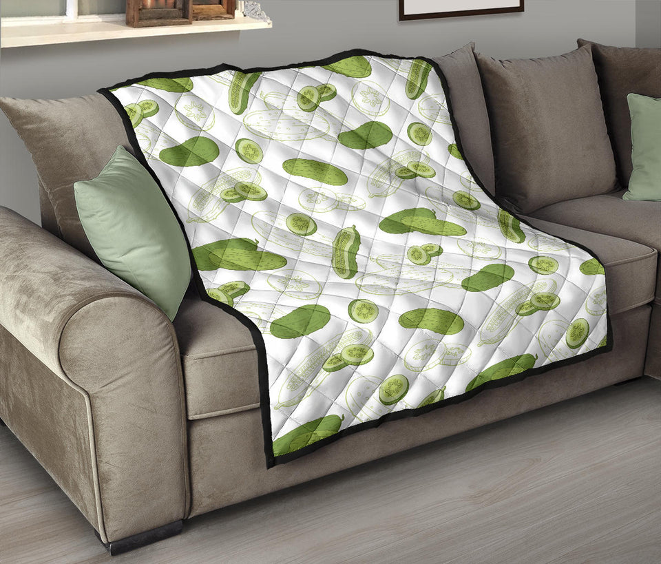 Cucumber Sketch Pattern Premium Quilt
