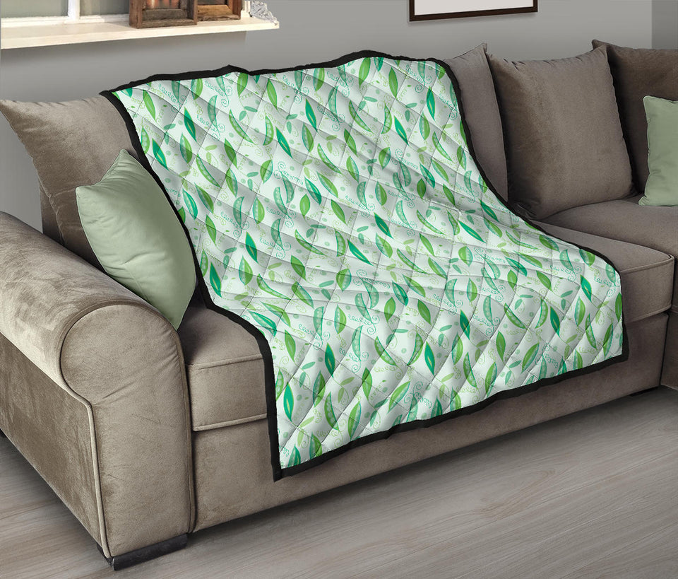 Green Peas Pattern Print Design 01 Premium Quilt
