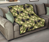 Eggplant Pattern Print Design 02 Premium Quilt