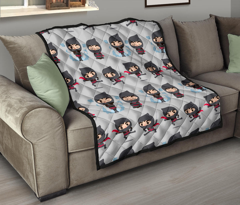 Cute Ninja Pattern Premium Quilt
