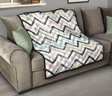 Zigzag  Chevron Paint Pattern Premium Quilt
