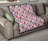 Ladybug Pattern Print Design 03 Premium Quilt
