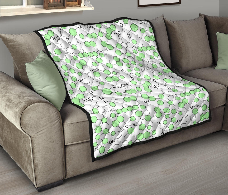 Chemistry Periodic Table Pattern Print Design 03 Premium Quilt