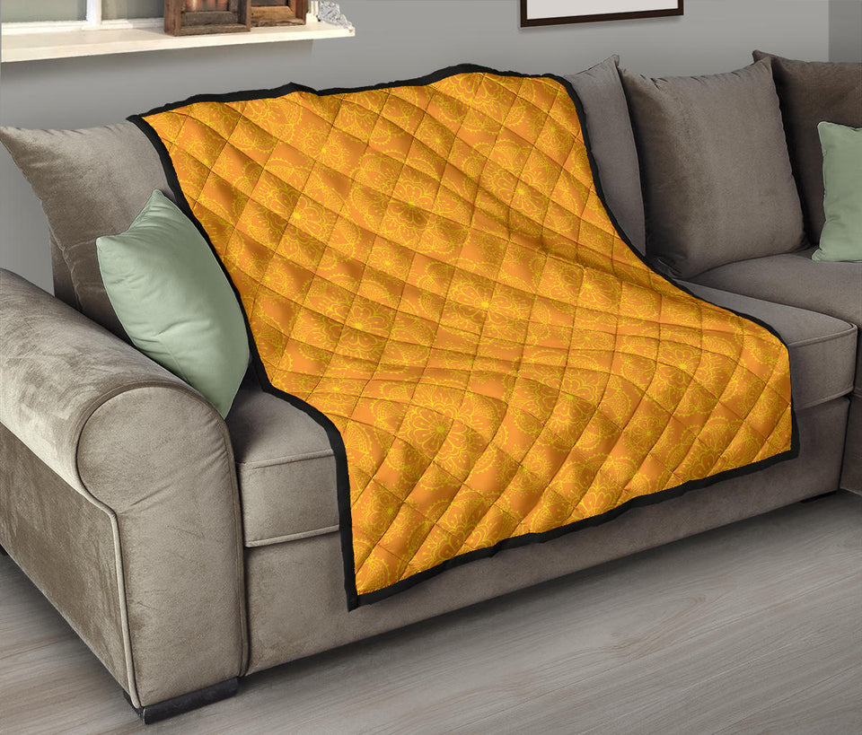 Orange Traditional Indian Element Pattern Premium Quilt