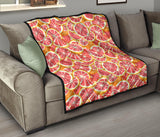 Tropical Grapefruit Pattern Premium Quilt