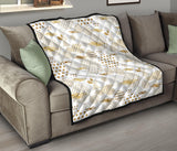 Beautiful Gold Japanese Pattern Premium Quilt