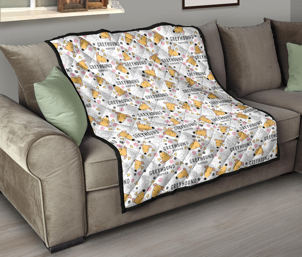 Greyhound Pattern Print Design 03 Premium Quilt