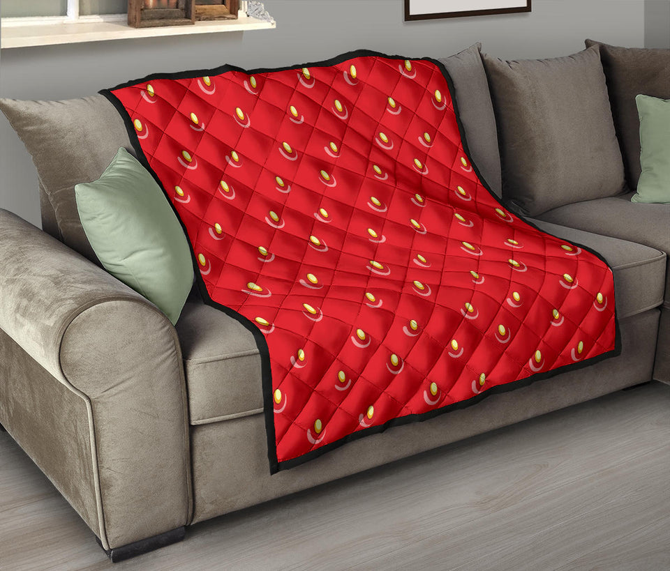 Strawberry Texture Skin Pattern Premium Quilt
