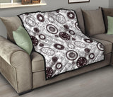 Classic Vintage Clock Pattern Premium Quilt