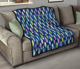 Surfboard Pattern Print Design 03 Premium Quilt