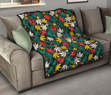 Canabis Marijuana Weed Pattern Print Design 02 Premium Quilt