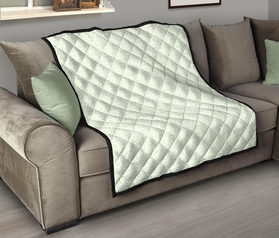 Cucumber Pattern Background Premium Quilt