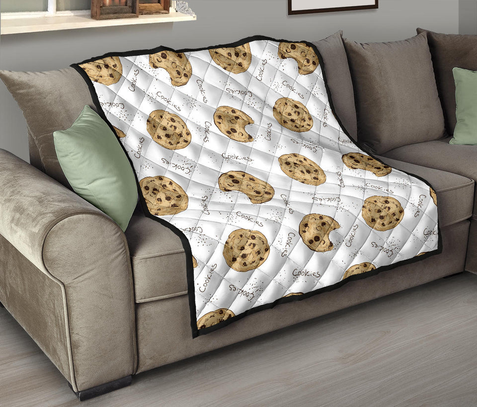 Sketch Style Cookie Pattern Premium Quilt