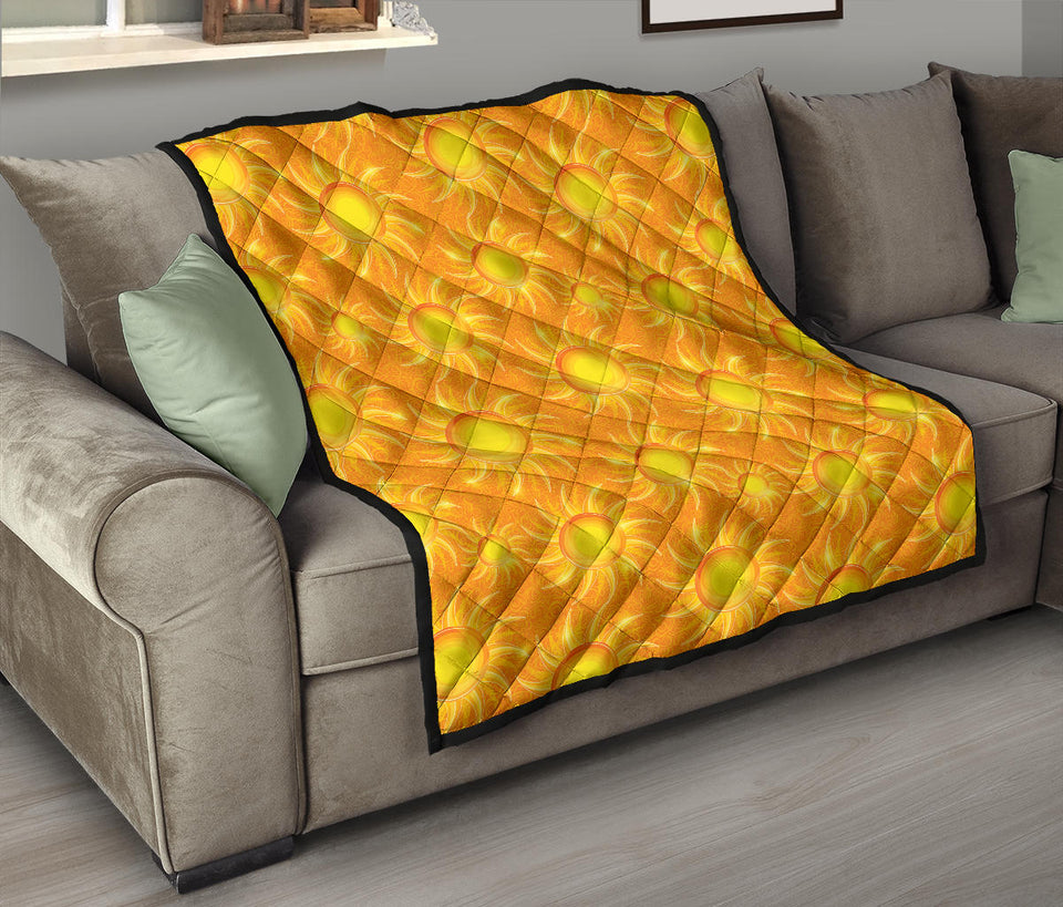 Sun Orange Background Premium Quilt