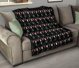 Deer Christmas New Year Pattern Argyle Premium Quilt.