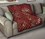 Koi Fish Carp Fish Red Background Premium Quilt