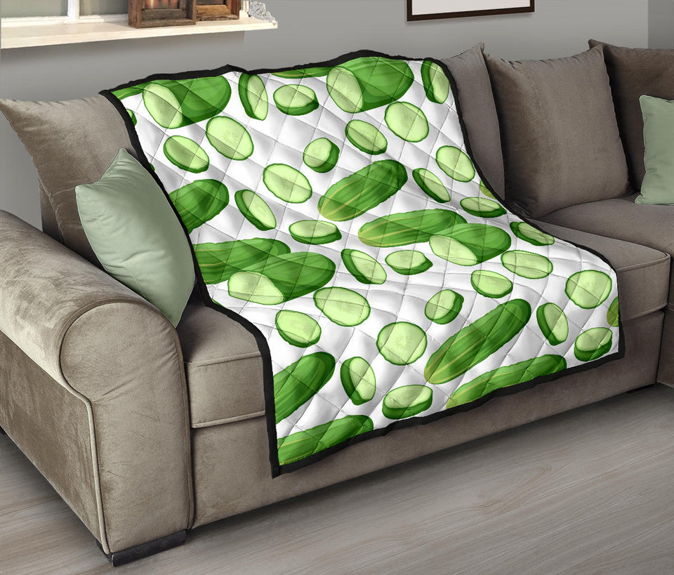 Cucumber Whole Slices Pattern Premium Quilt