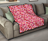 Lips Pattern Print Design 01 Premium Quilt