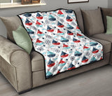 Cute Color Paper Sailboat Pattern Premium Quilt