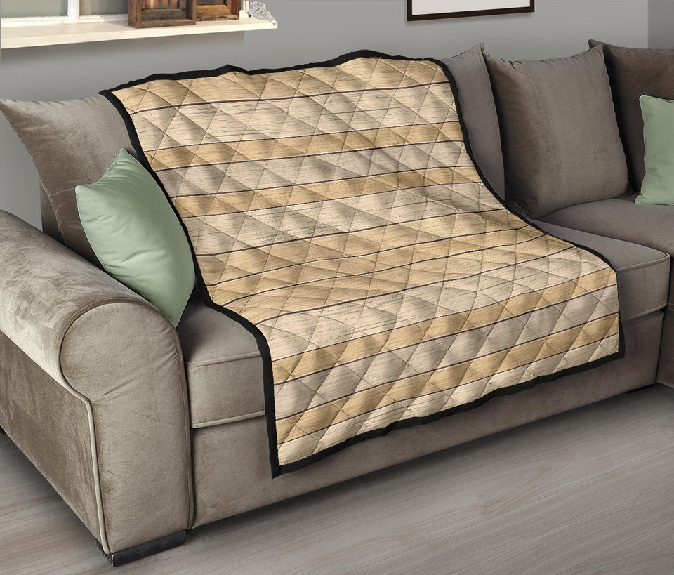 Wood Printed Pattern Print Design 01 Premium Quilt