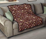 Coffee Bean Flower Pattern Premium Quilt