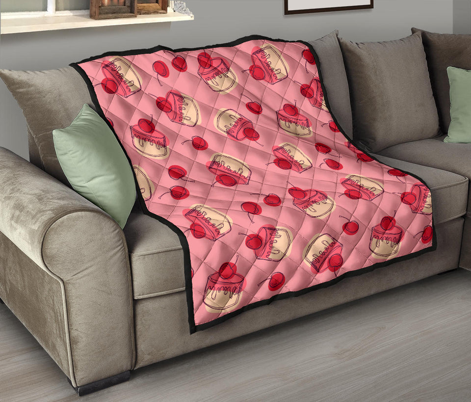 Cake Cherry Pattern Premium Quilt