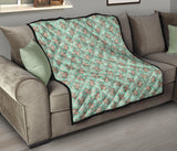 Hippopotamus Pattern Print Design 02 Premium Quilt