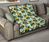 Beautiful Parrot Palm Leaves Pattern Premium Quilt