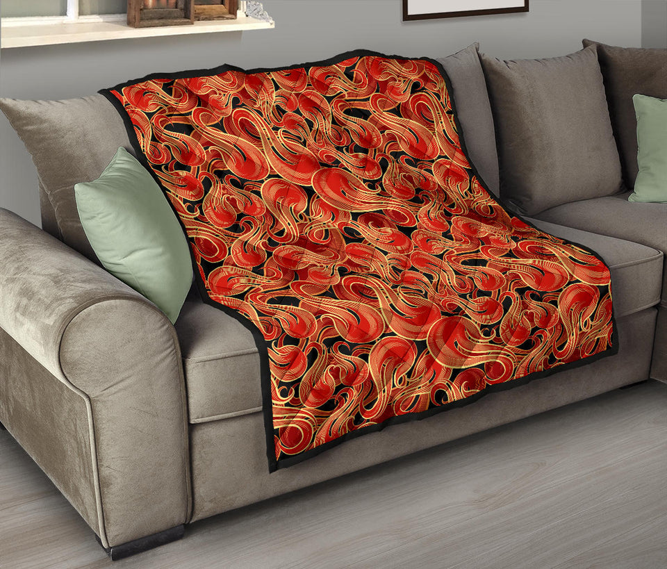 Fire Flame Pattern Premium Quilt