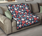 Dragon Fruits Dark Blue Background Premium Quilt