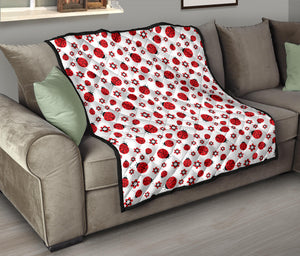 Ladybug Pattern Print Design 04 Premium Quilt