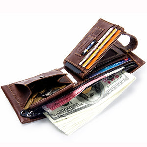 Wallet Casual Anchor Printed Design Genuine Leather Men Wallets With Card Holder And Coin Pocket Ccnc006 Bt0240