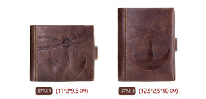 Wallet Casual Anchor Printed Design Genuine Leather Men Wallets With Card Holder And Coin Pocket Ccnc006 Bt0240