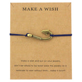 Rudder Sailing Compass Adjustable Bracelets Fish Hook Charms Women Men Boys Girls Unisex Fashion Card Jewelry Gift