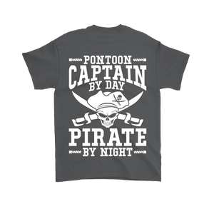 Back Side Printed Shirt -Pontoon Captain By Day Pirate By Night ccnc006 ccnc012 pb0056