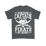 Back Side Printed Shirt -Pontoon Captain By Day Pirate By Night ccnc006 ccnc012 pb0056