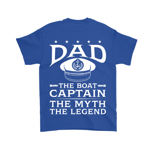 Back Printed Shirt-Dad The Boat Captain The Myth The Legend ccnc006 bt0079