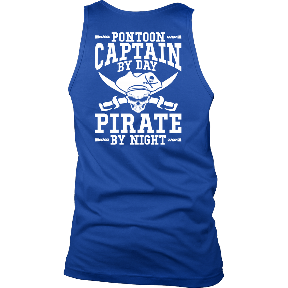 Back Side Printed Shirt -Pontoon Captain By Day Pirate By Night ccnc006 ccnc012 pb0056