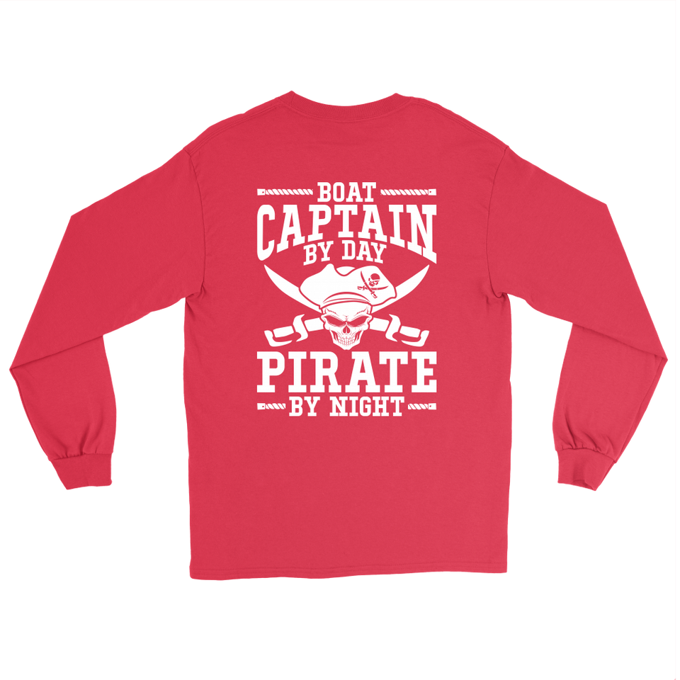 Back Side Printed Shirt -Boat Captain By Day Pirate By Night ccnc006 bt0091