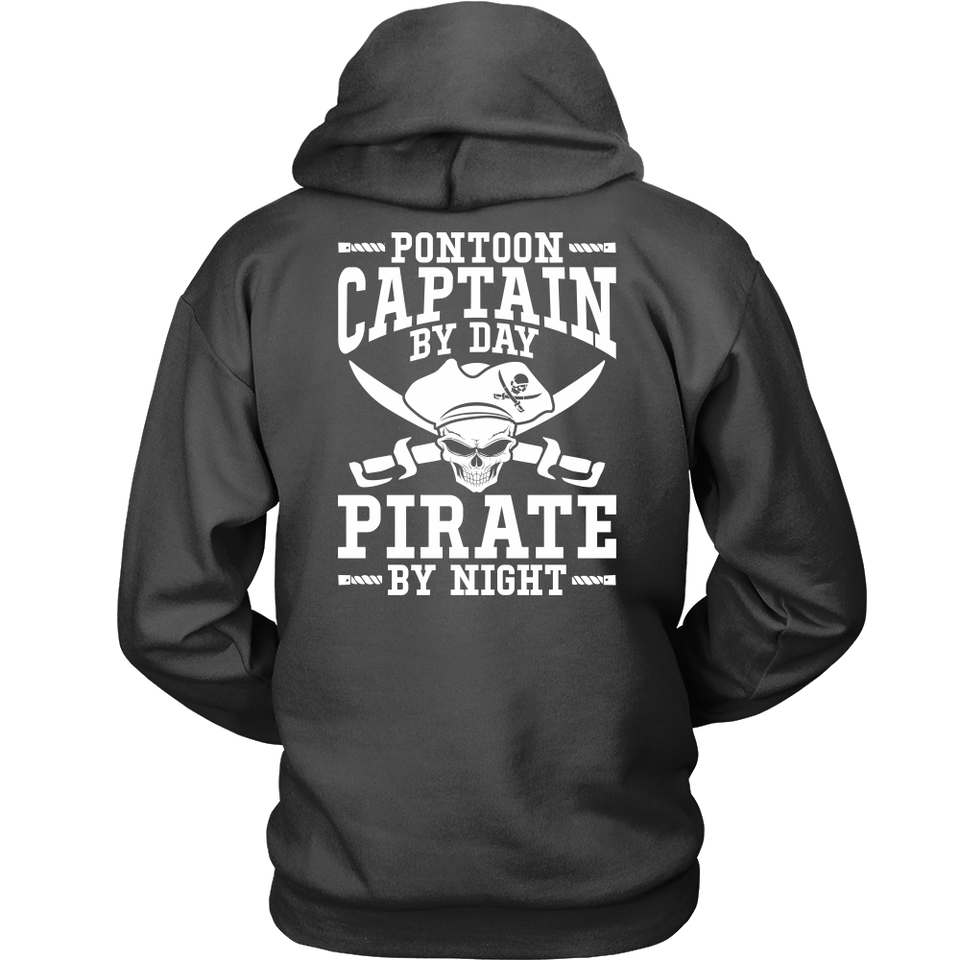 Back Side Printed Shirt -Pontoon Captain By Day Pirate By Night ccnc006 ccnc012 pb0056