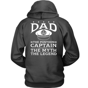 Back Printed Shirt-Dad The Pontoon Captain The Myth The Legend ccnc006 ccnc012 pb0044