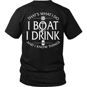 Back Shirt-That's What I Do I Boat I Drink And I Know Things ccnc006 bt0034